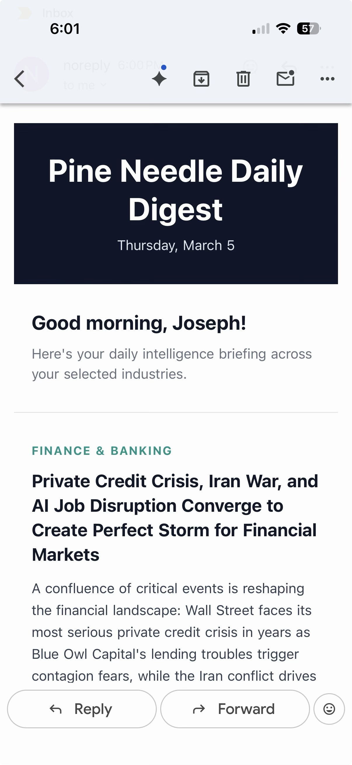 Pine Needle Daily Digest email